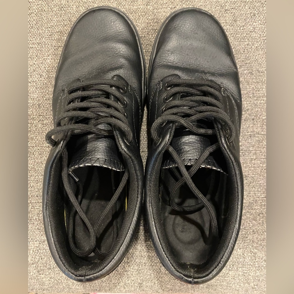 Black Leather TredSafe Slip-Resistant Lace-Up Shoes Size Women’s 7
